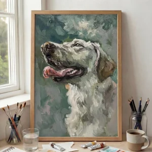 Custom Oil Dog Pet Portrait 2