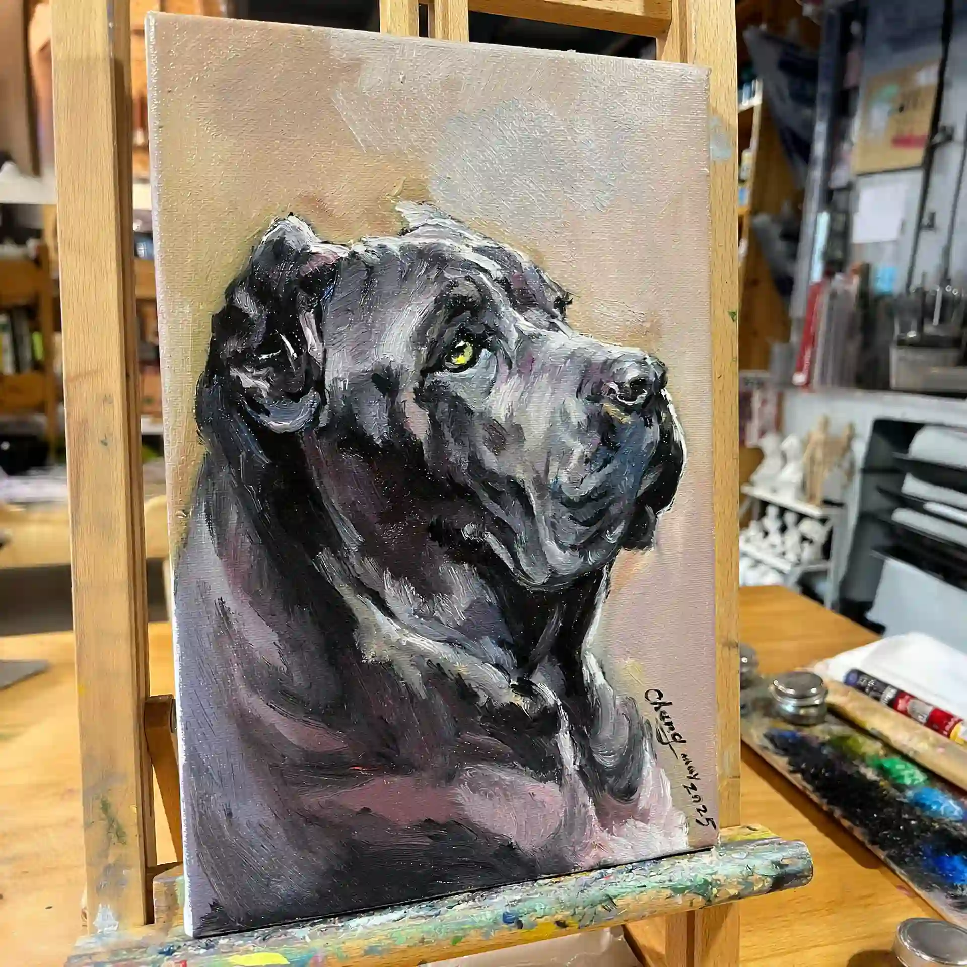 Custom Oil Dog Pet Portrait 2 - Image 6