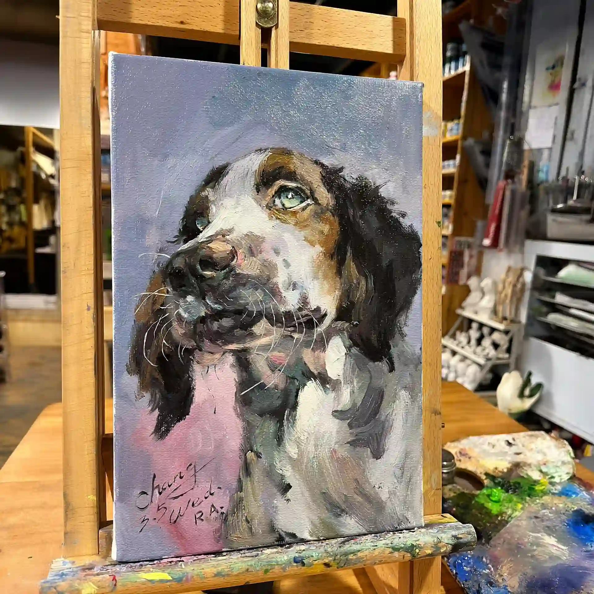 Custom Oil Dog Pet Portrait 2 - Image 4