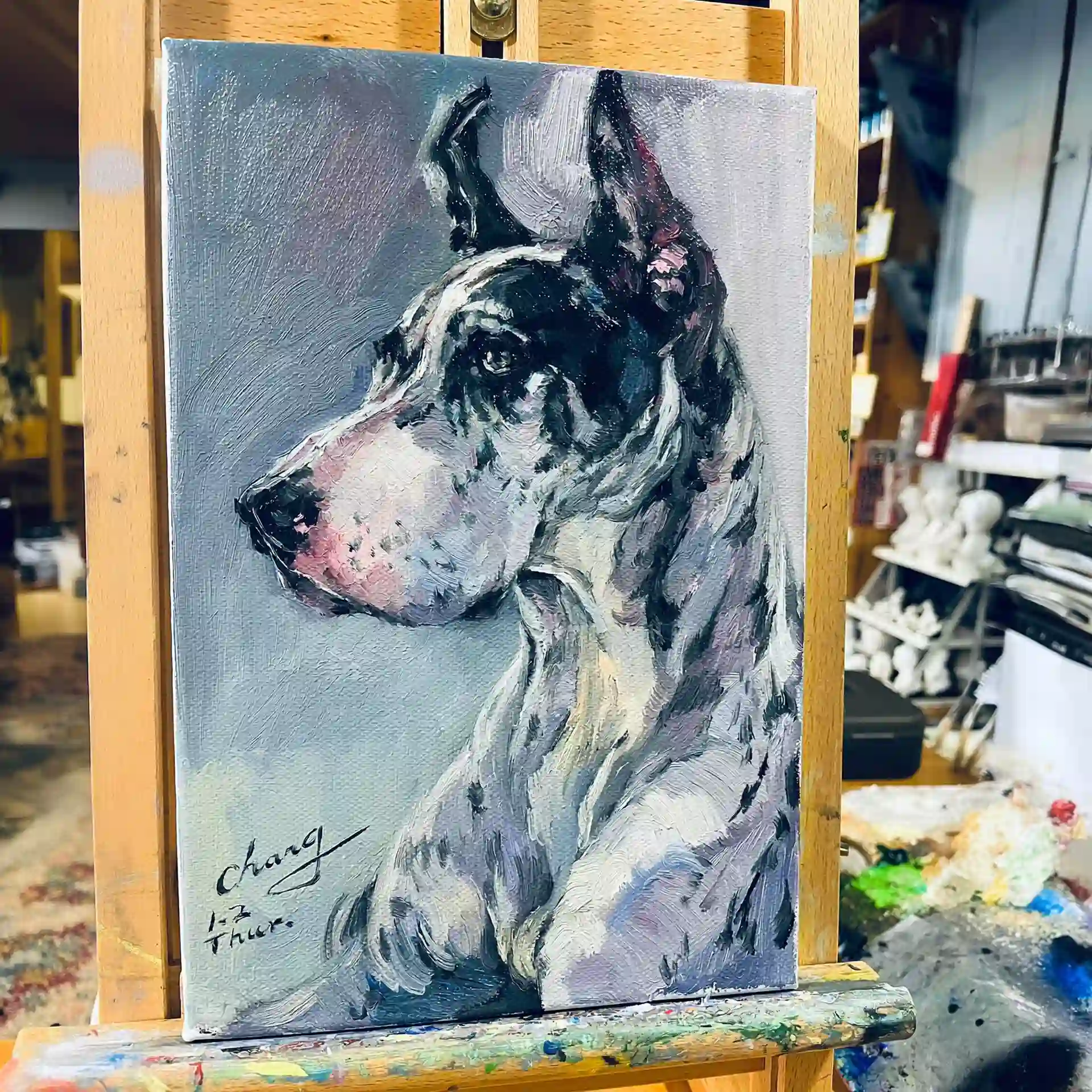 Custom Oil Dog Pet Portrait 2 - Image 7