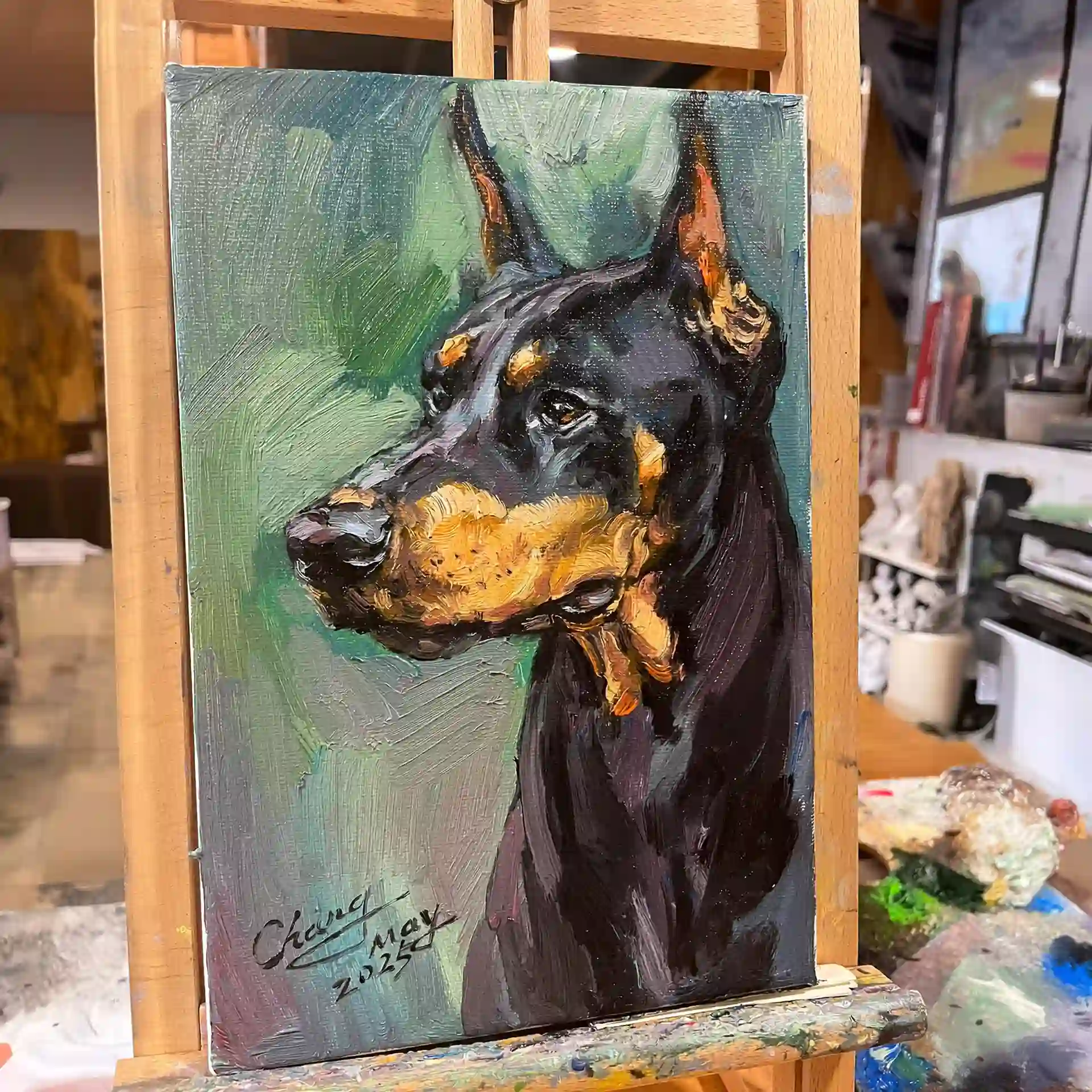 Custom Oil Dog Pet Portrait 2 - Image 5
