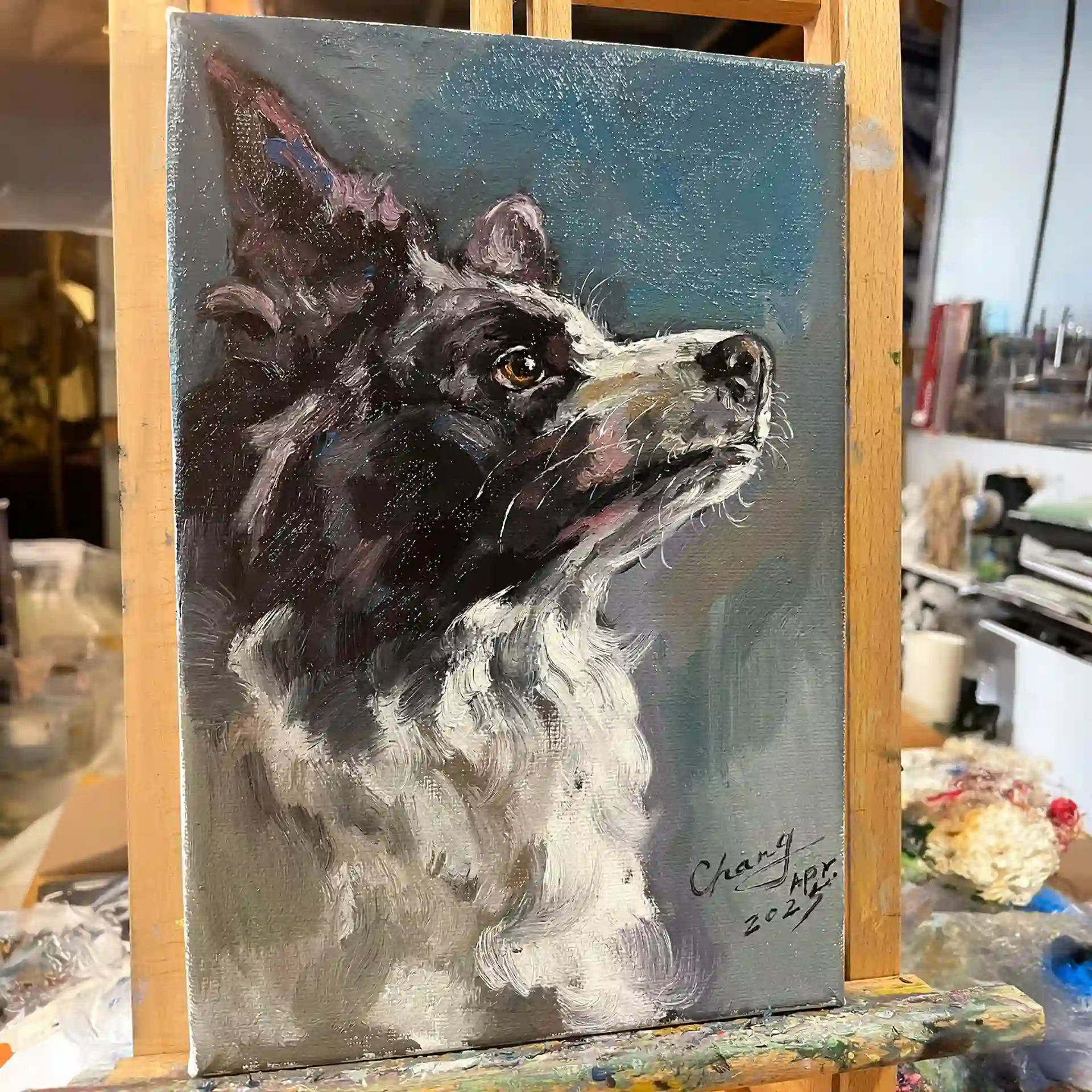 Custom Oil Dog Pet Portrait 2 - Image 3